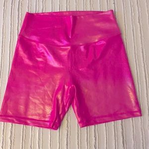 NWOT Hot pink iridescent bike shorts